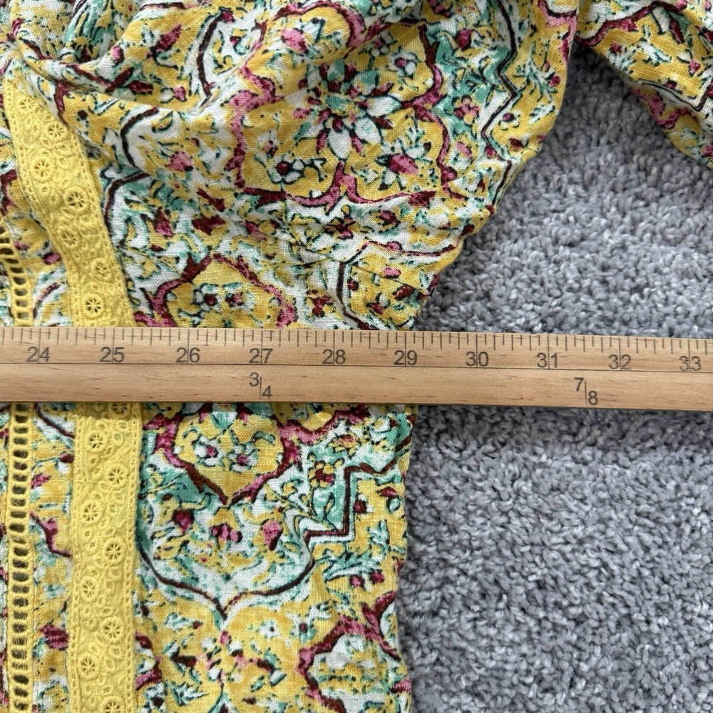 Anthropologie Pilcro Pintuck Peasant Blouse 3X Embroidered Boho Button Up Retro - Picture 4 of 14